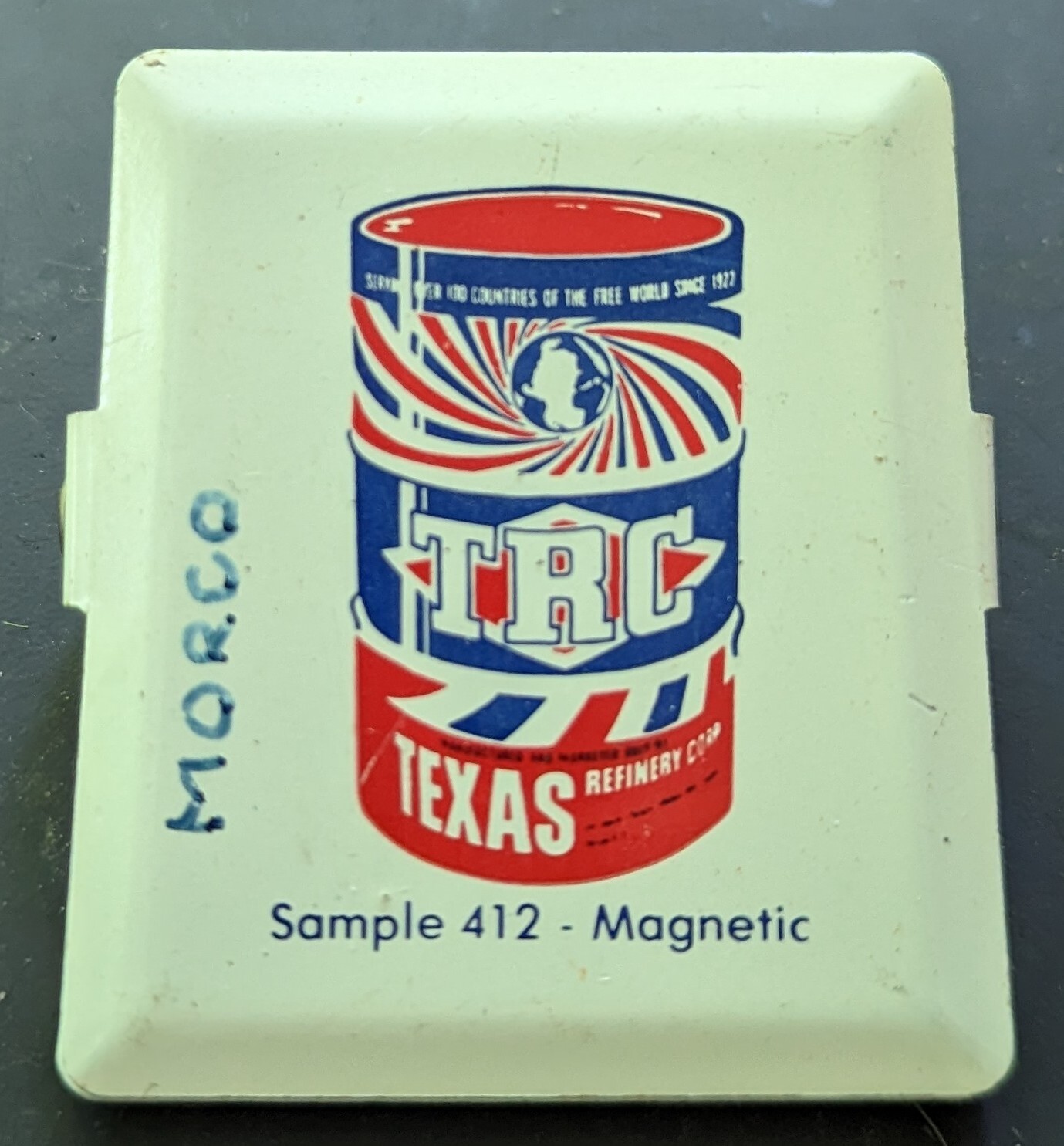 Vintage TRC Texas Refinery Corp, Advertising Refrigerator Metal Clip, Paper Clip