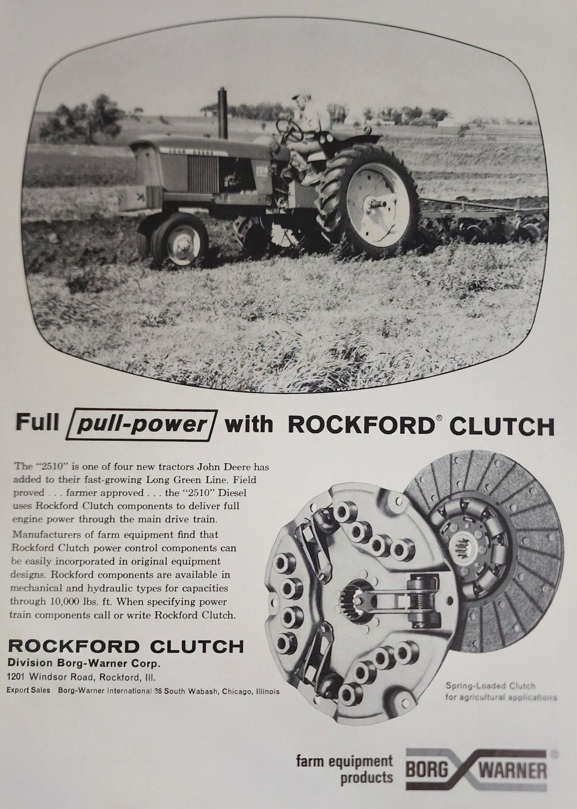John Deere Tractor Picture Magazine Ad Farm Vintage Wall Art