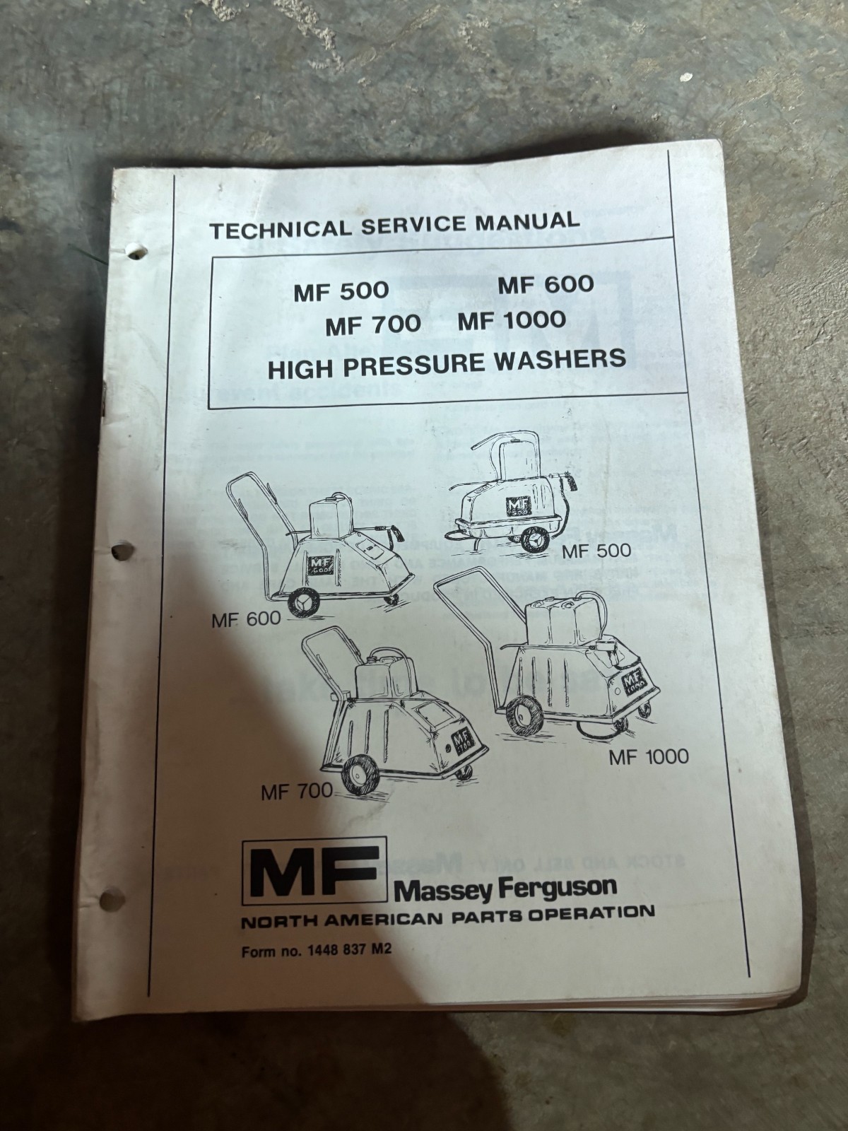 Massey Ferguson 500 600 700 1000 Pressure Washer Technical Service Manual AMIL26