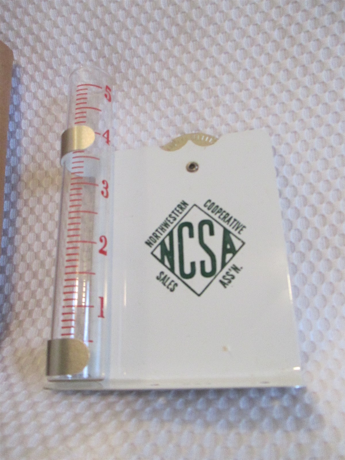 VINTAGE AG METAL ADVERTISING NORTHWESTERN OHIO CO-OP ASSN RAIN GAUGE USA W/BOX