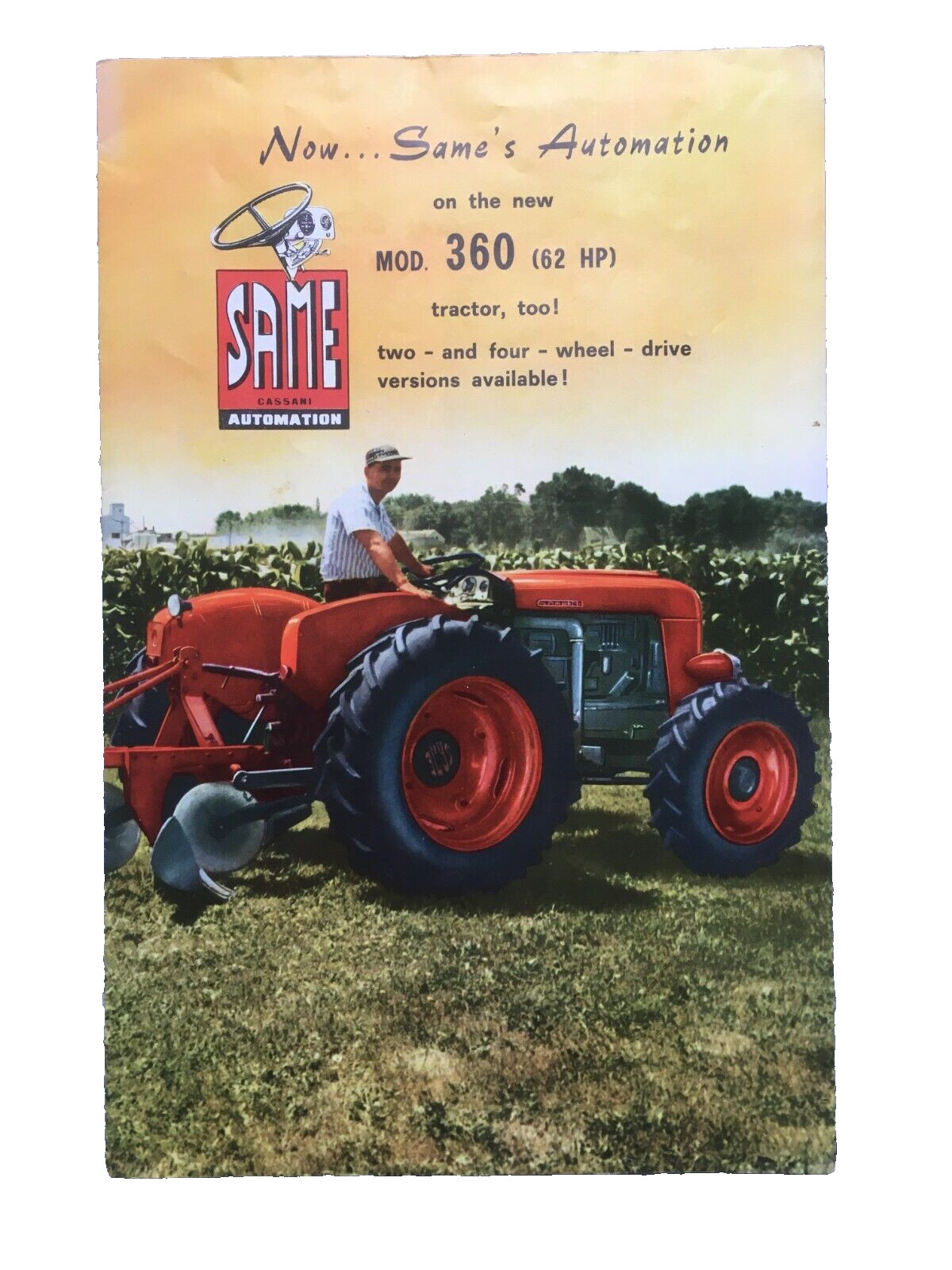 SAME Cassani 360 Four Wheel Tractor Color Brochure 8 pg. Original 1961 near-MINT