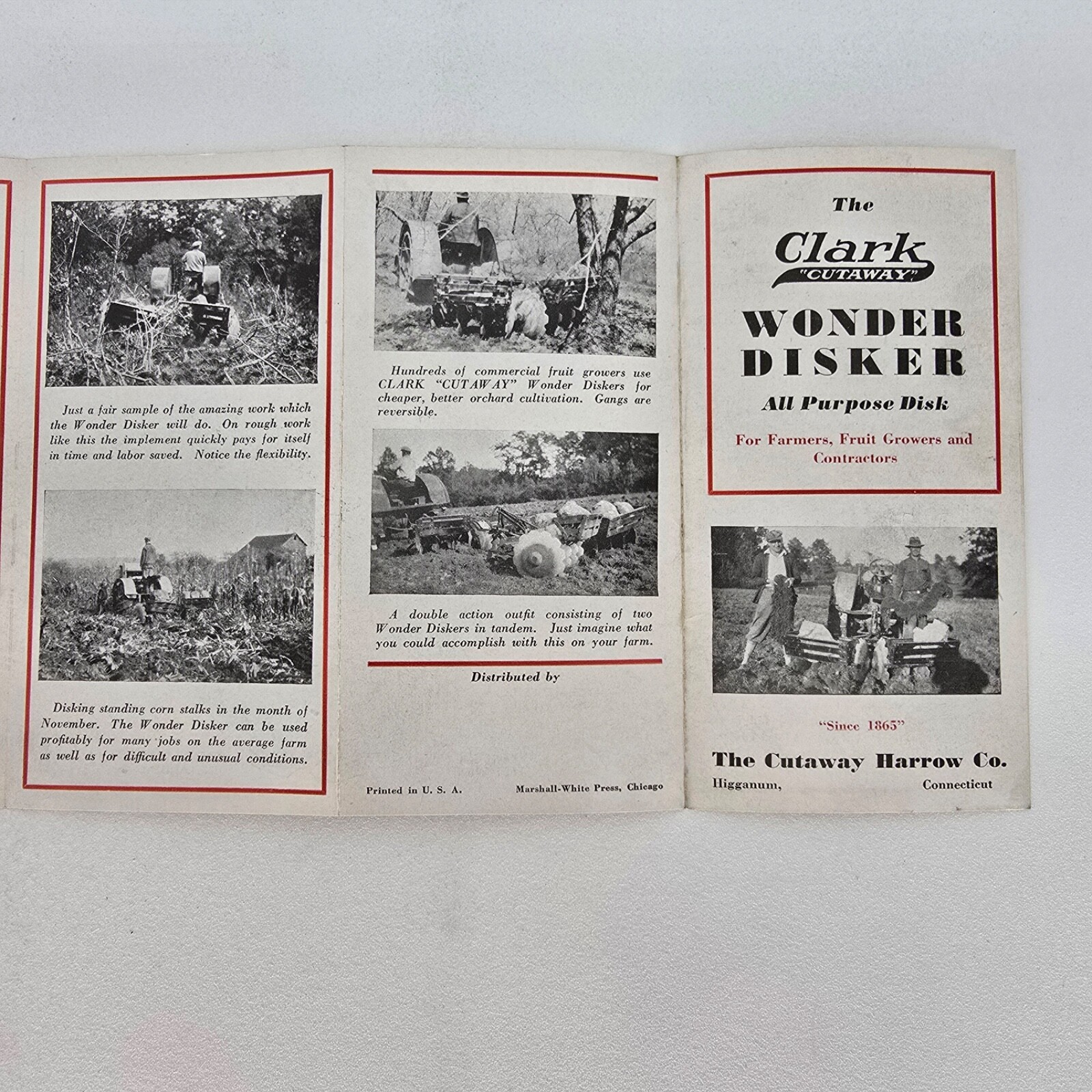 1930s Clark Cutaway Harrow Wonder Disker Brochure Farm Implement Higganum CT