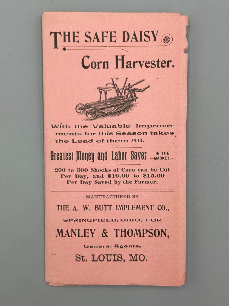 1890s DAISY CORN HARVESTER Farm Machinery Advertising BUTT IMPLEMENT 10-Panel