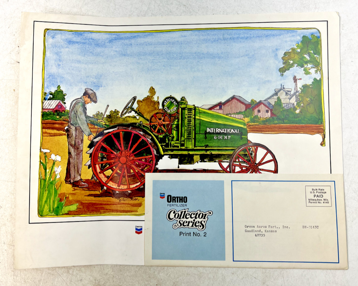 Vintage Ortho Fertilizer Collector Series International 8-16 Tractor Print No. 2
