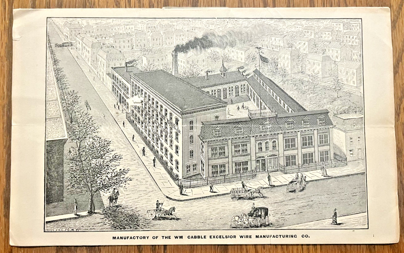 Wm Cabble Excelsior Wire Company NYC catalog 38 illustrated 1880-90 woven fence