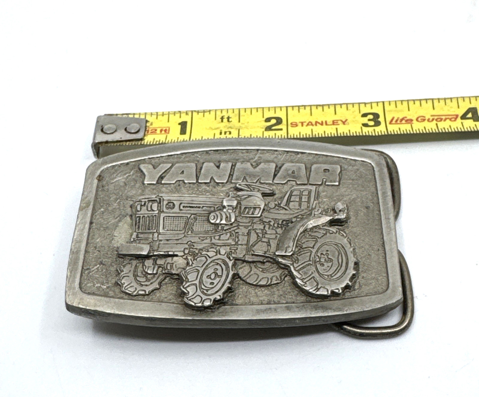 Yanmar Tractor Pewter Belt Buckle Spec Cast Vintage Marked
