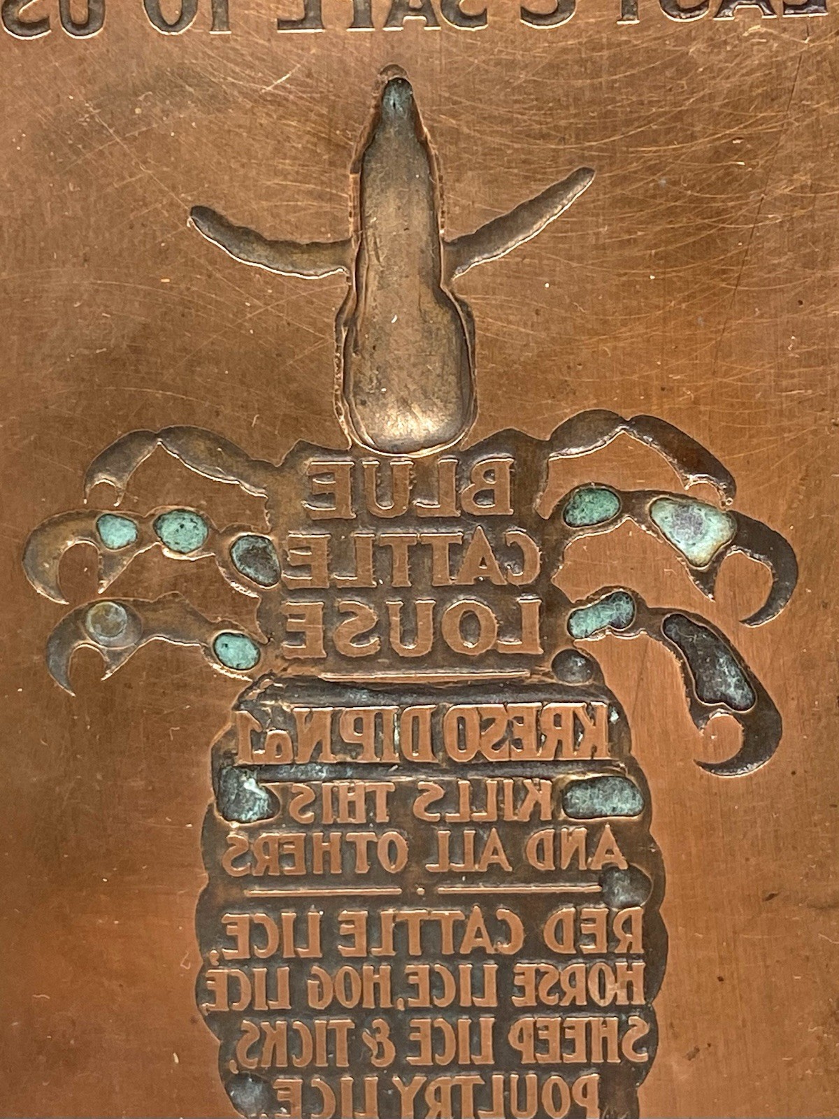 Kreso Dip No.1 Advertising Print Block With Copper Plate Vintage
