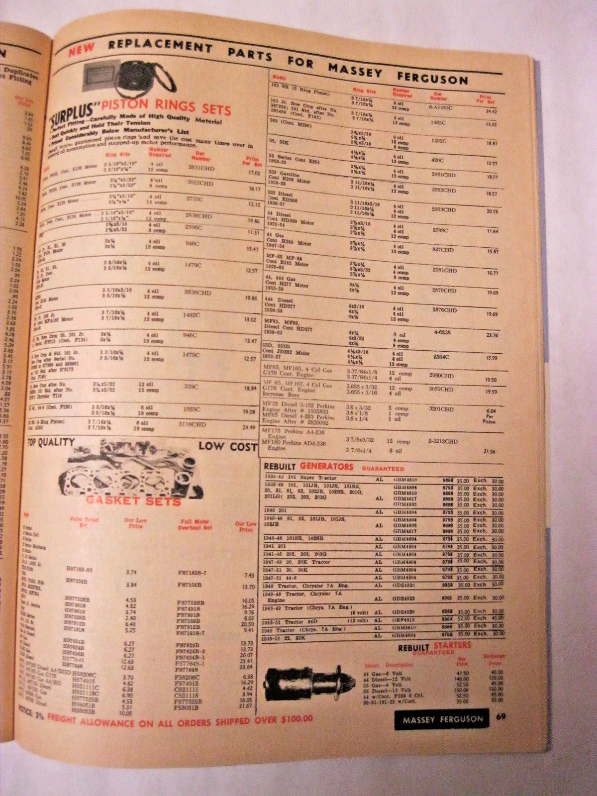 1974 Tractor Parts Discount Catalog