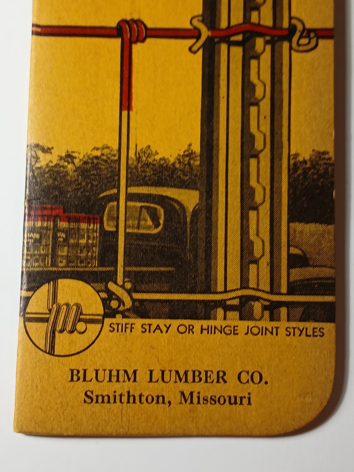 1950s Vintage RED Brand Fence Ledger Book Bluhm Lumber Company Smithton Missouri
