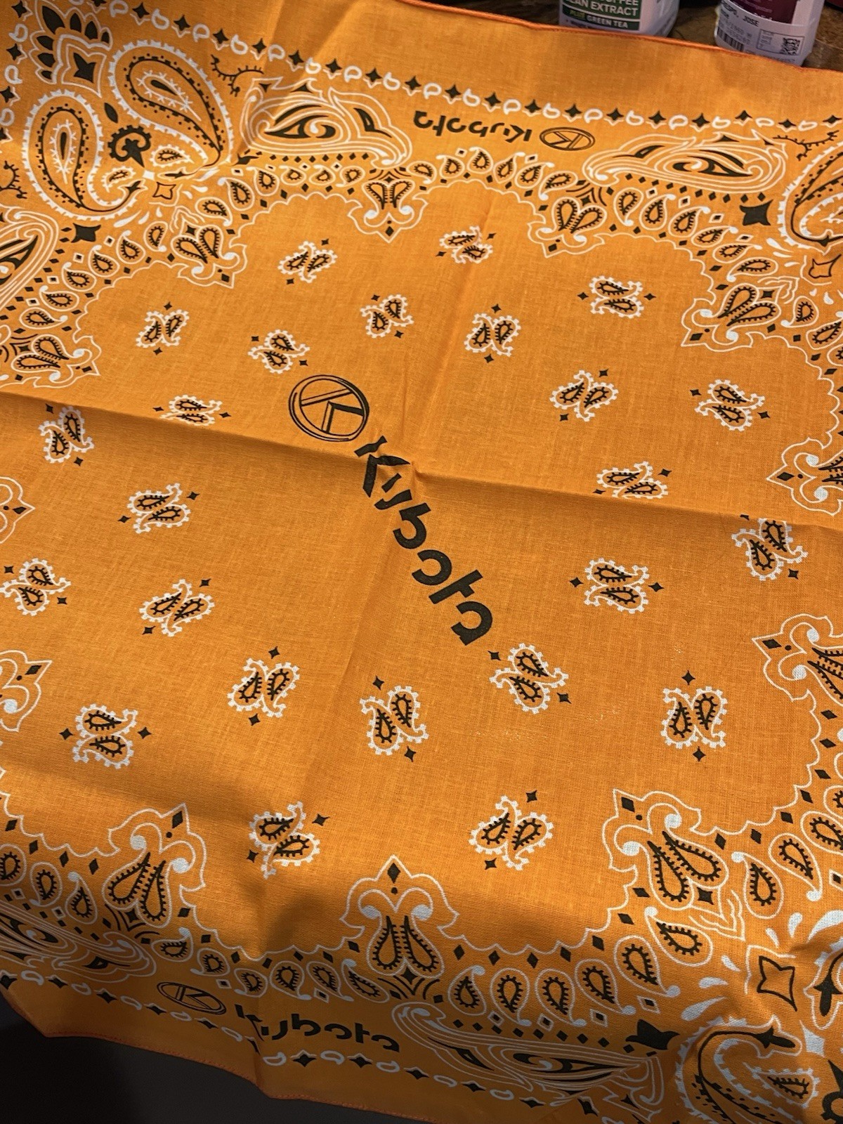 Kubota Bandana- Logo On It, Kubota Tractors, Orange, White & Black-NEW