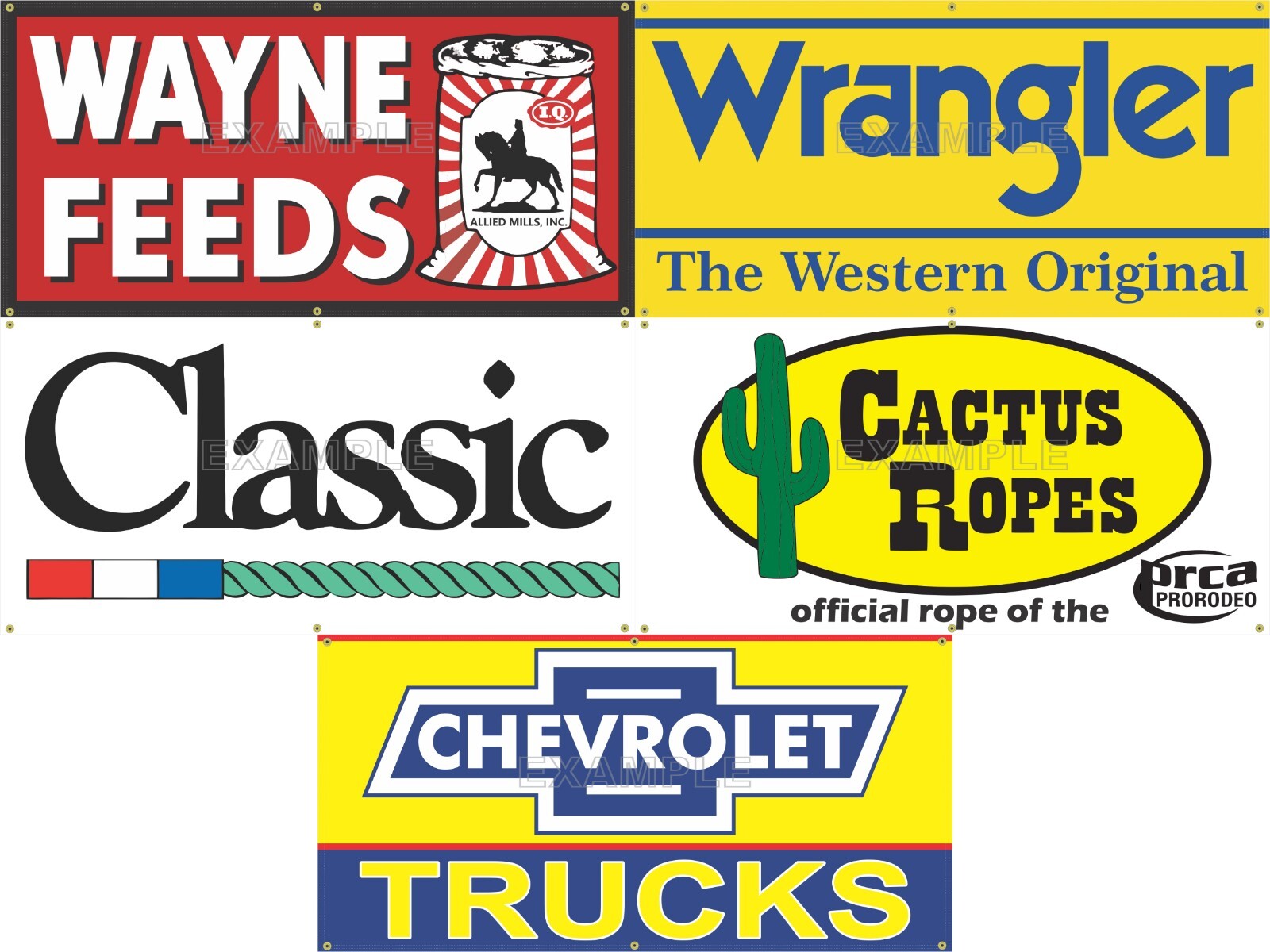 RODEO ARENA GROUP LOT DISCOUNT ON FIVE DESIGNS SIGN REMAKE BANNERS OPTIONS 5B