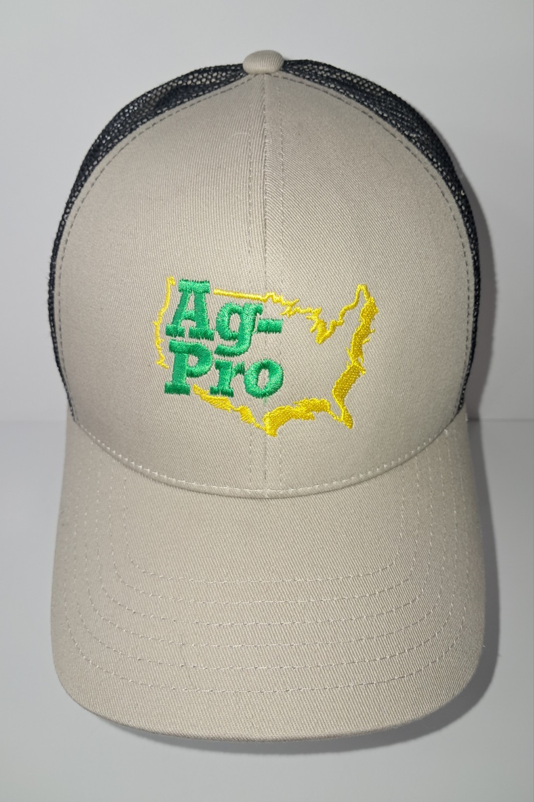 Ag-Pro Logo Promo Trucker Hat Cap Mesh Strapback OSFM Tan John Deere Co