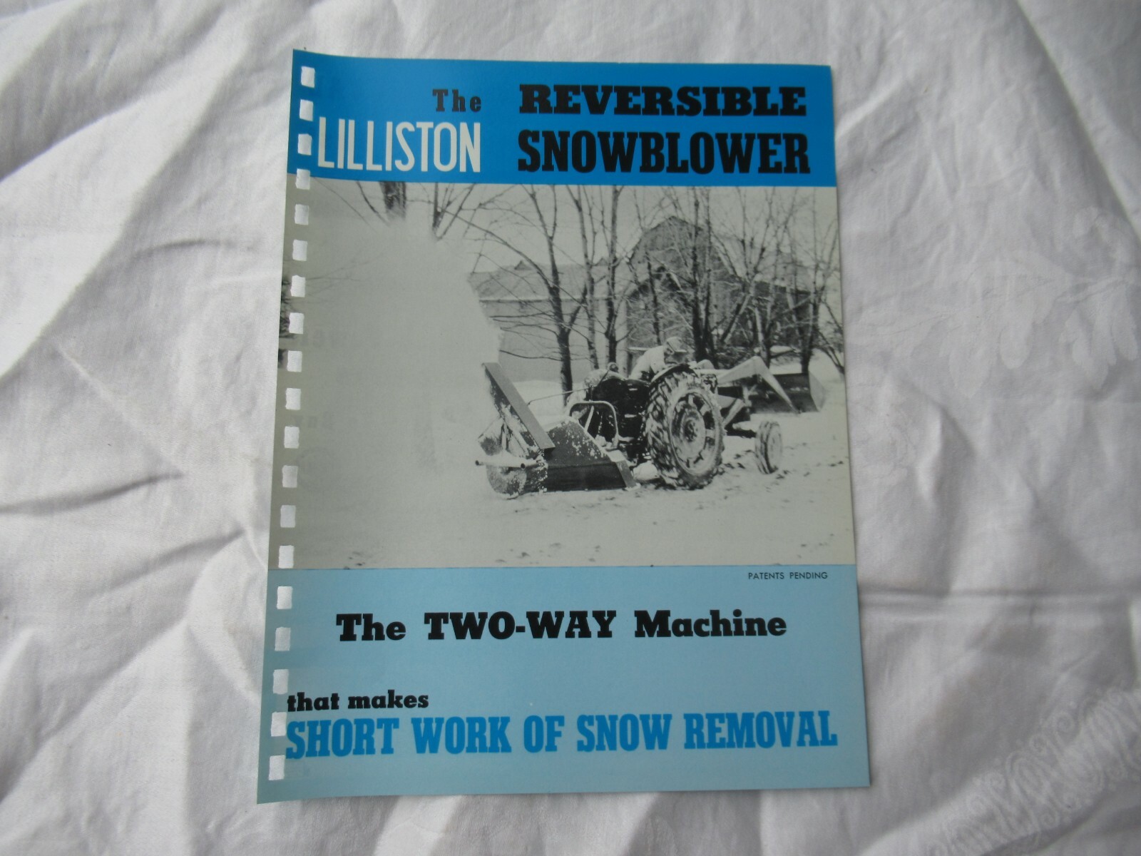 Lilliston snowblower specification sheet brochure