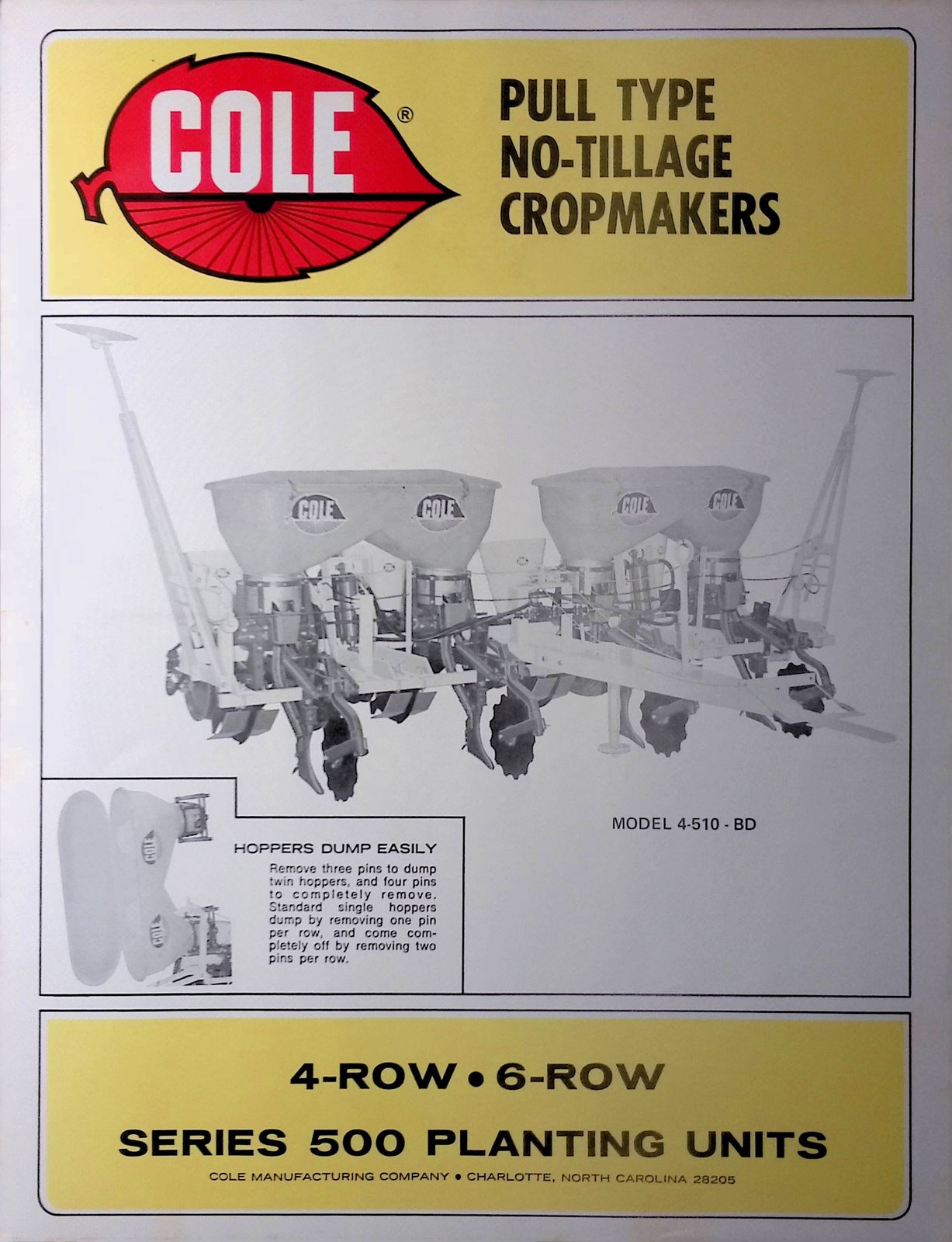 Vintage Farm Machinery Sales Brochure Cole Farm Equipment Sales Brochure 4 Row