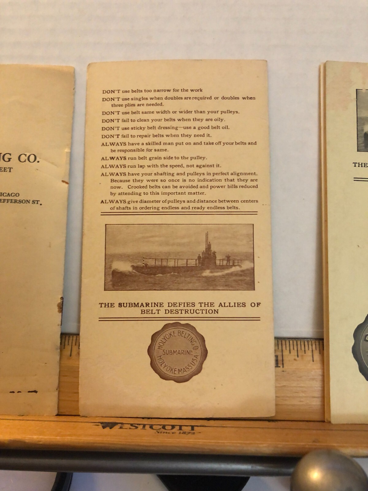 1906 Holyoke Belting Co. Brochures Gandy Phelps Cottonseed Unloader Submarine