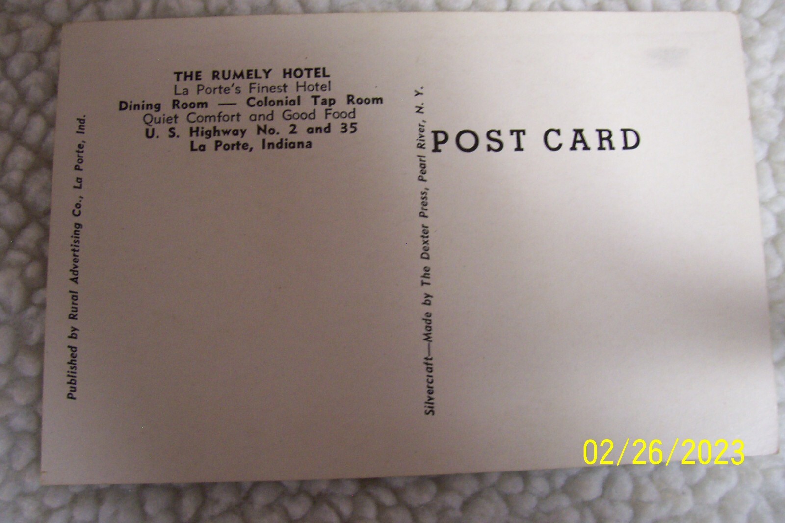 1930 AD.(XH31)~ADVANCE-RUMELY THRESHER CO.-Rumely Hotel, Post office, Lincoln Wa