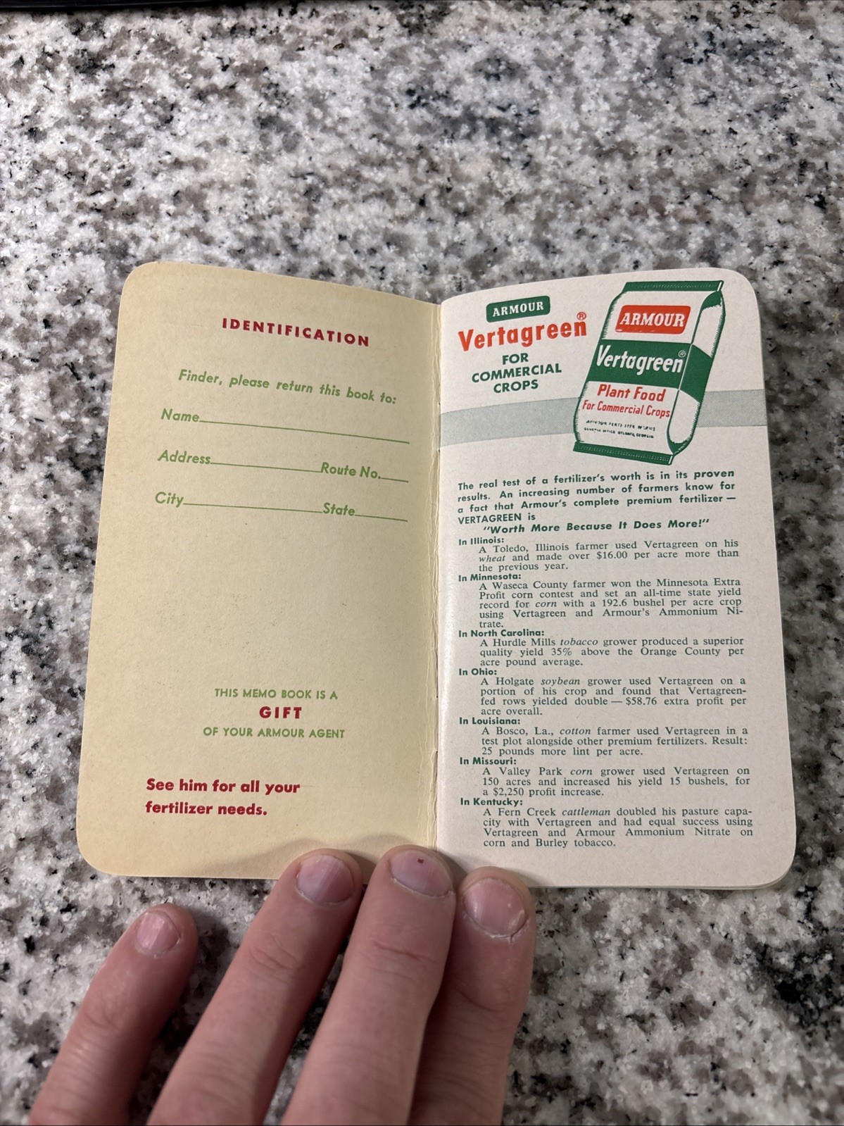 1963-64 advertising note book: Armour Fertilizers Unused