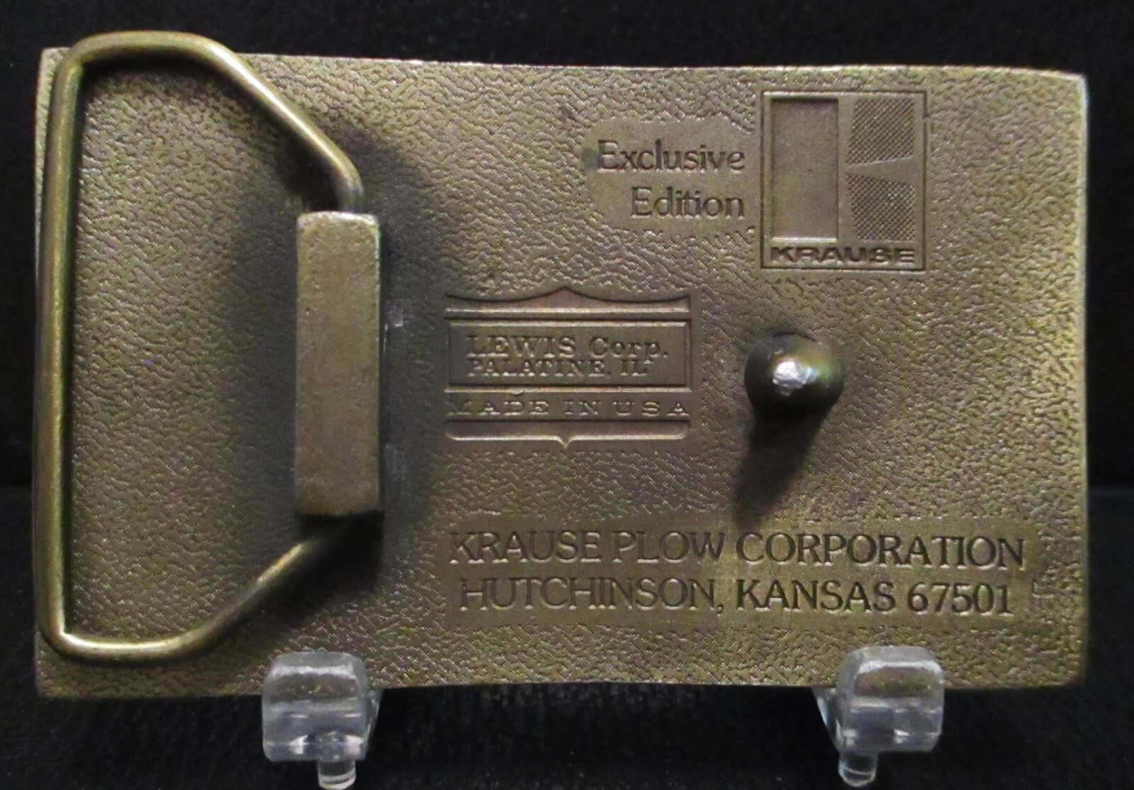 Krause Plow Corp Follow The Leader Pull A Krause Brass Belt Buckle Exclusive Edn