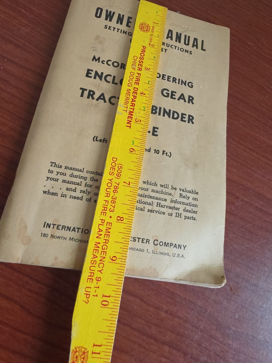 Vintage McCormick-Deering Owner s Manual 1946 Tractor Binder 4-E