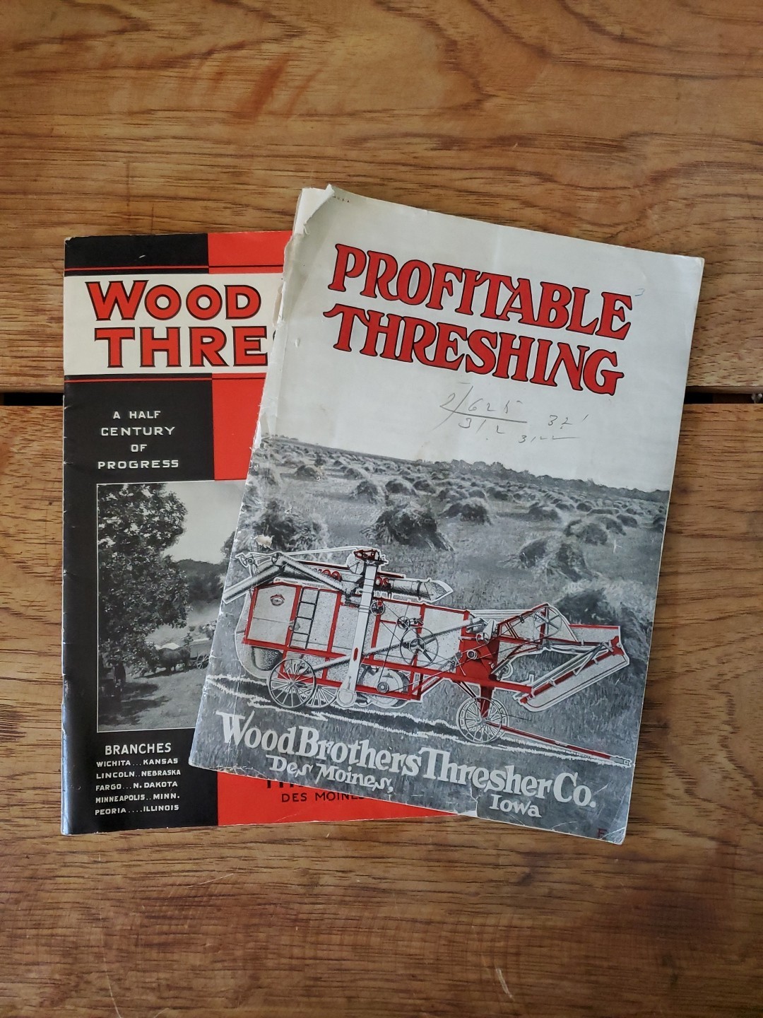Sales Brochures Wood Brothers Thresher Company Des Moines Iowa grain thrashing