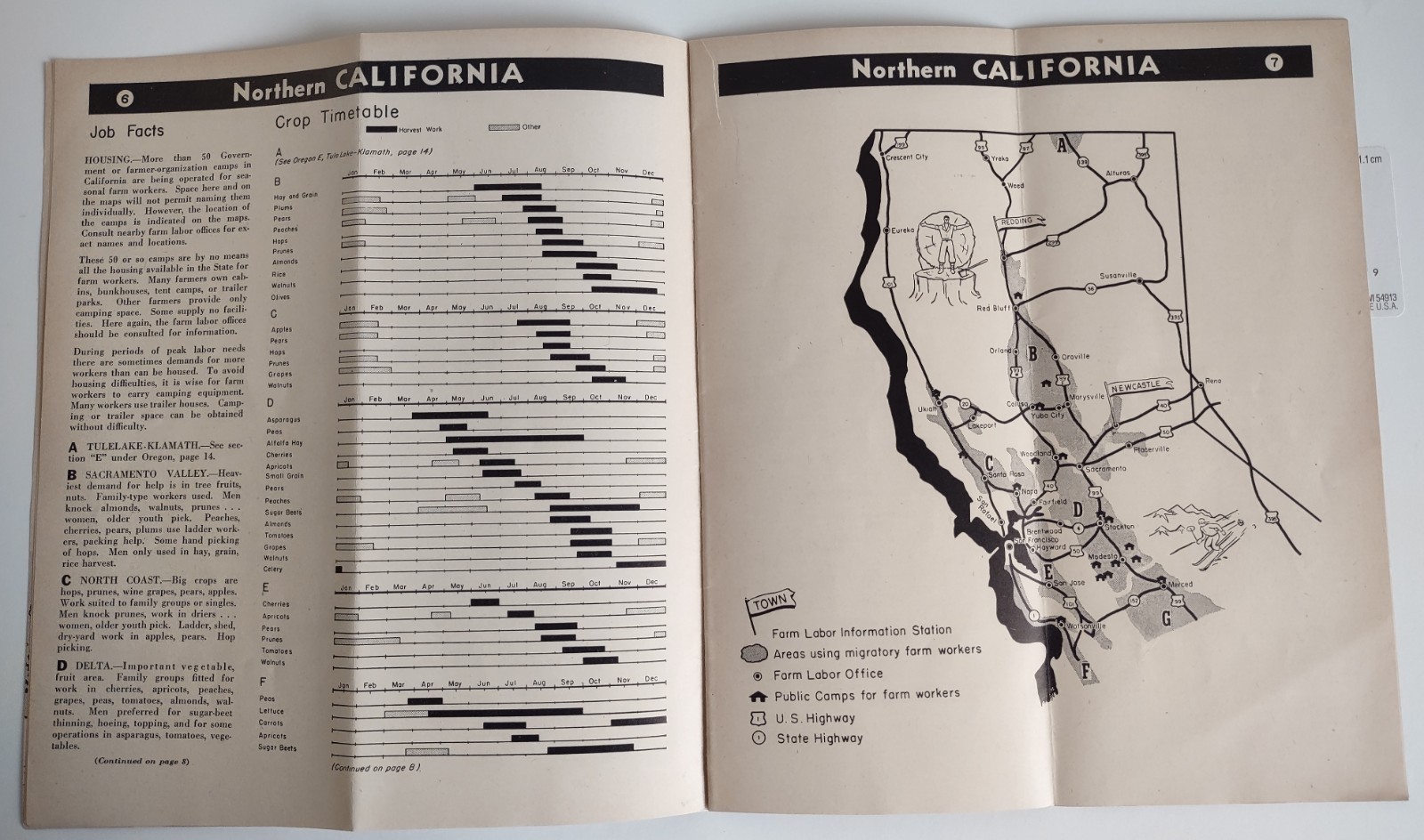 U.S.Department Agriculture FARM JOBS ALONG WESTERN HIGHWAYS vintage 1947 Booklet