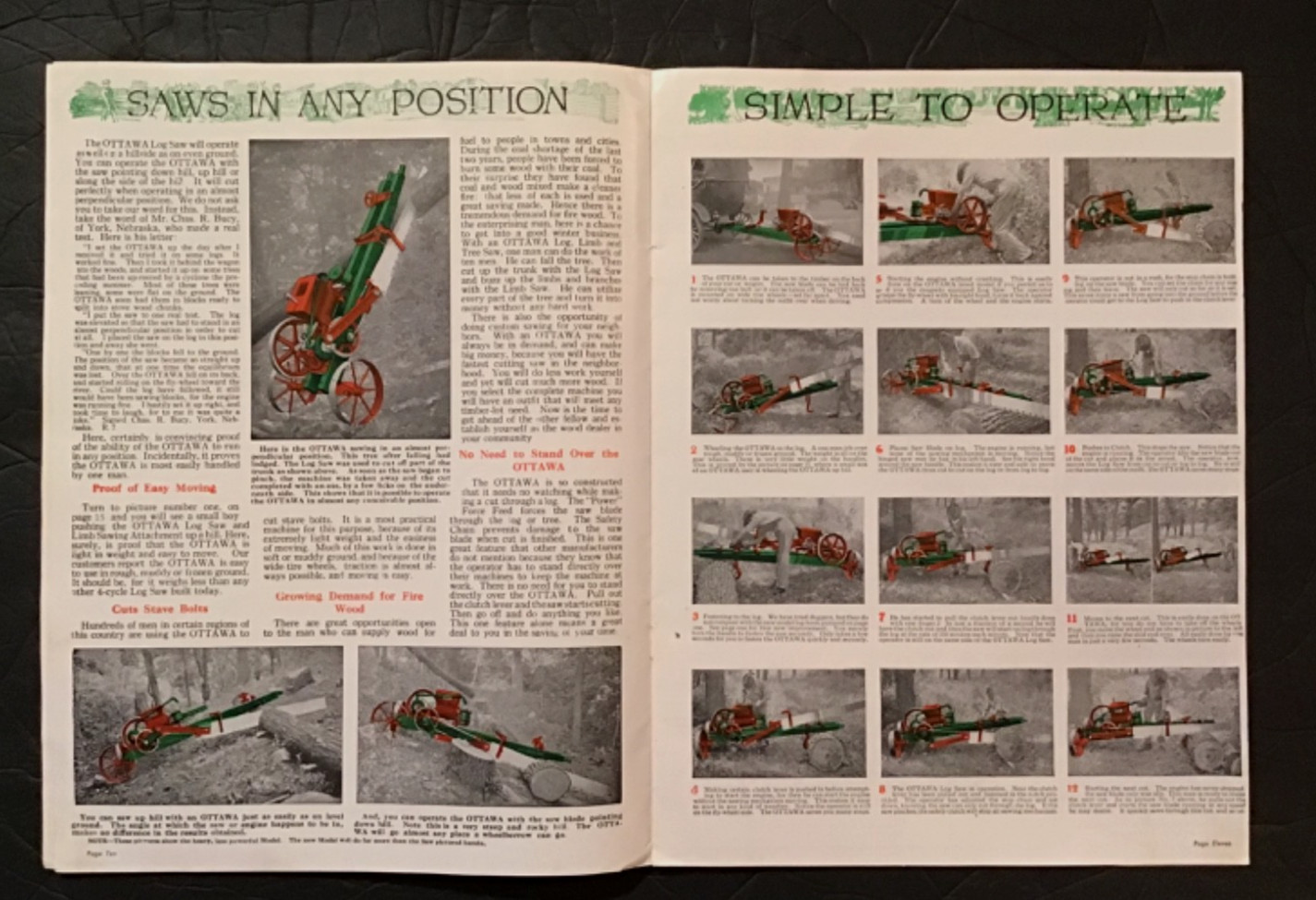 CIRCA 1920S OTTAWA SAW SALES CATALOG, OTTAWA, KANSAS
