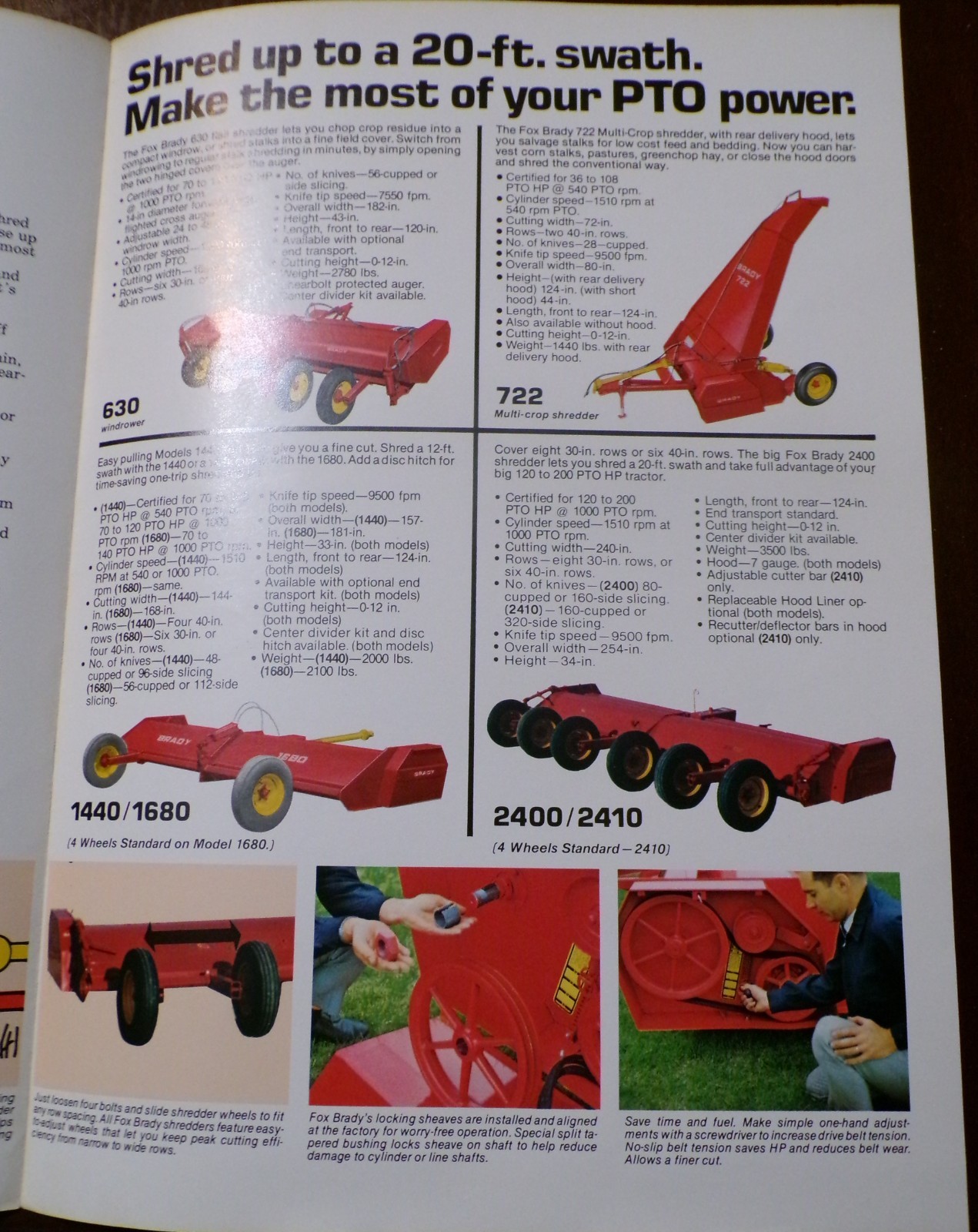 Fox Brady Shredders, Plow, Blower Sales Brochures, 4 items