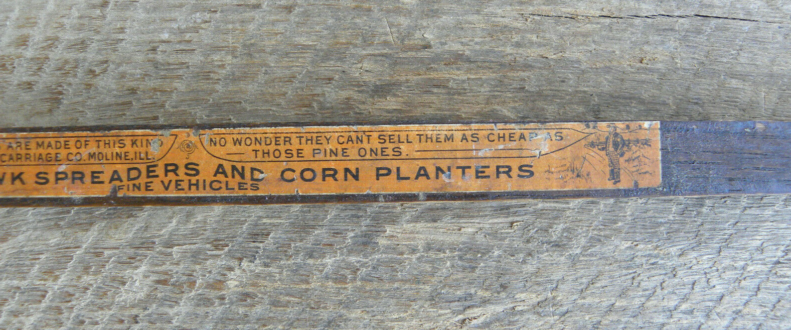 Antique Black Hawk Spreaders and Corn Planter Salesman Oak Wood Sample