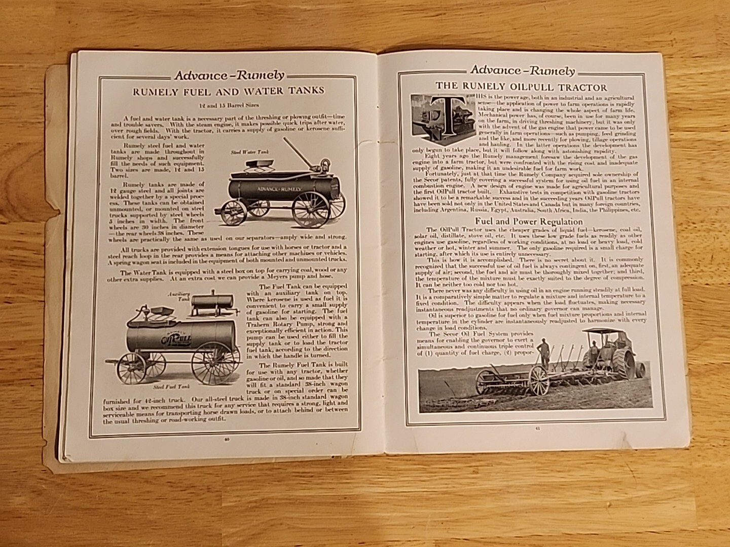 Advance Rumely Threshing Machinery Tractor Sales Brochure Oilpull