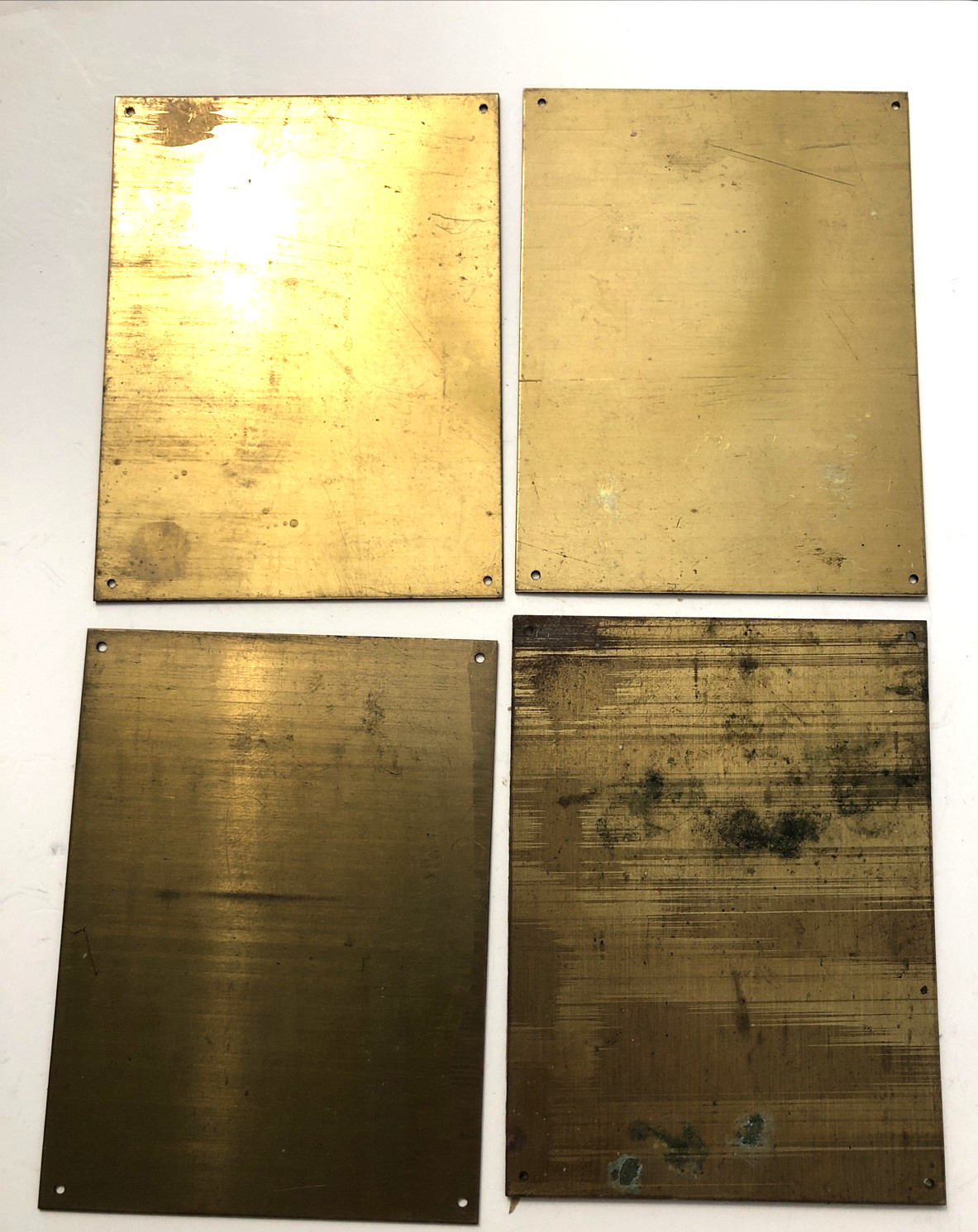 VTG 1976-1984 Will County Threshermen&rsquo;s Asso. Exhibitor Brass Plaque-Lot of 4