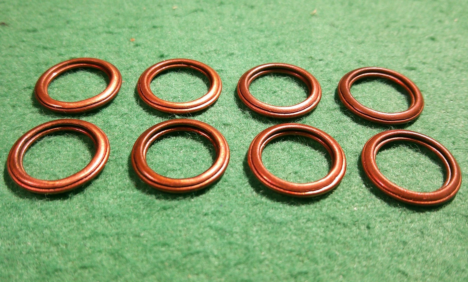 Vintage NOS Champion 10mm Spark Plug Copper Gaskets Set of 8
