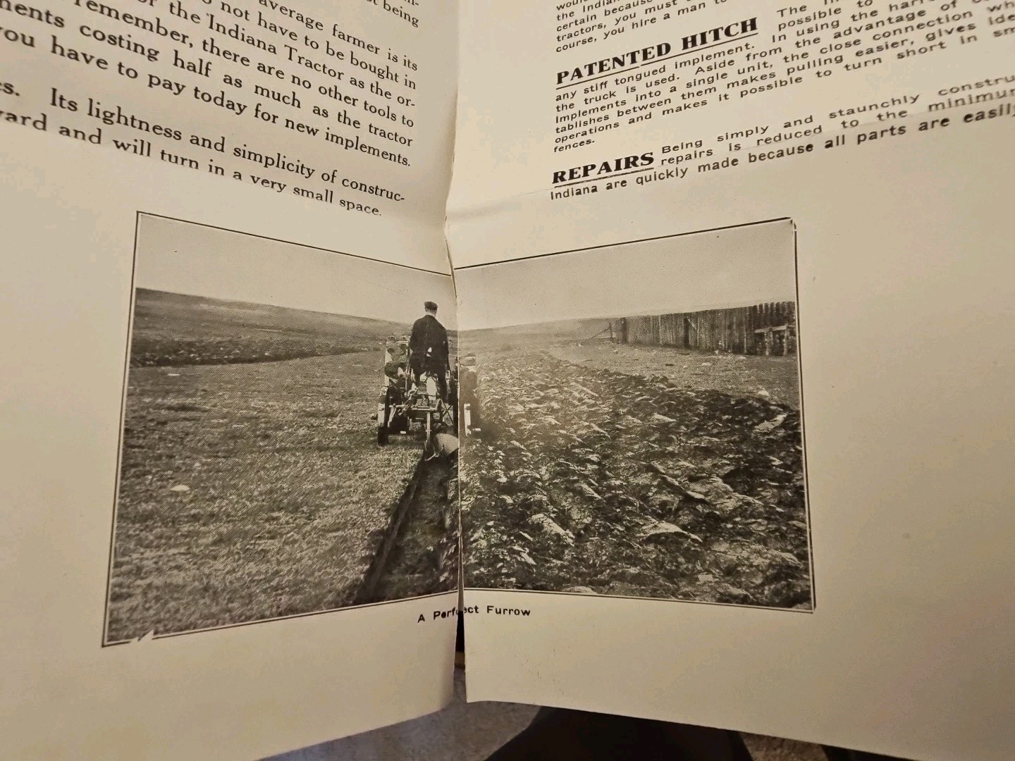 indiana tractor brochure and letter gas engine farm hit miss etc