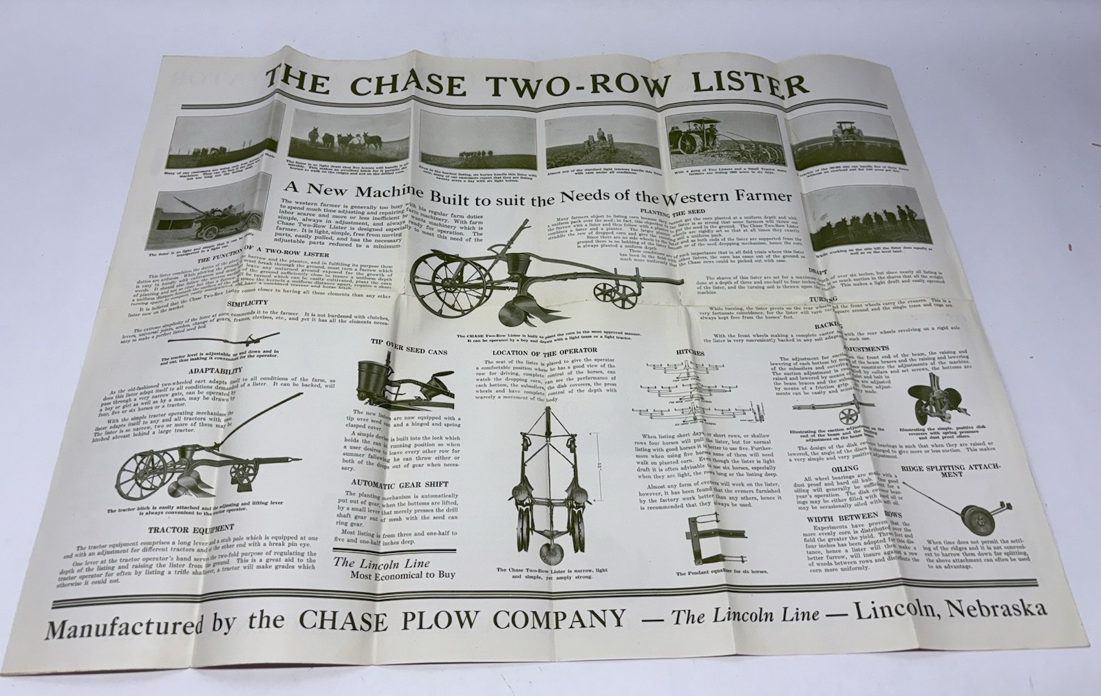 RARE 1920&rsquo;s Chase Plow Co. Lincoln Nebraska NE Repair Brochures