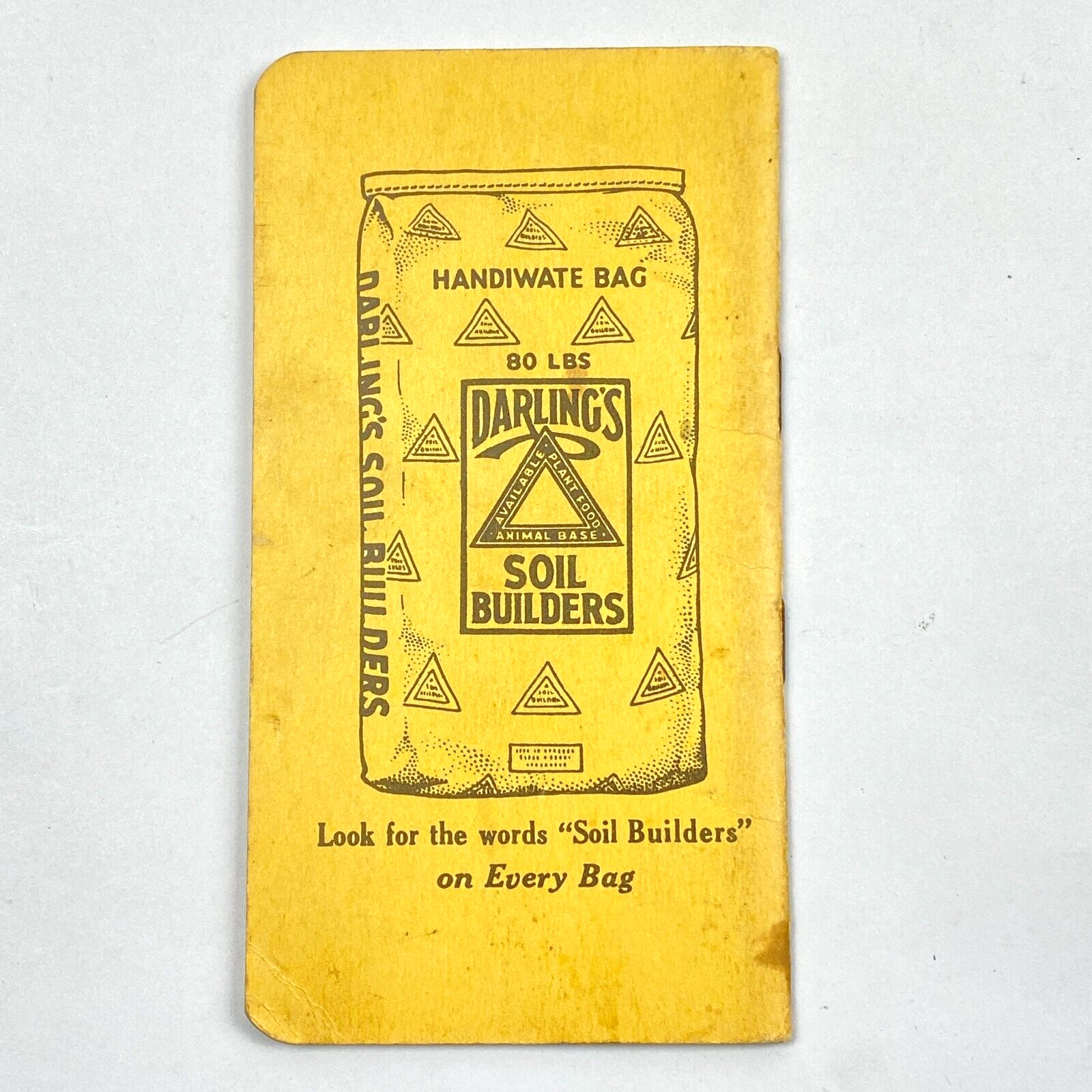 1939 Darling&rsquo;s Soil Builders Note Pad Pocket Calendar Memo Fertilizer US Vintage