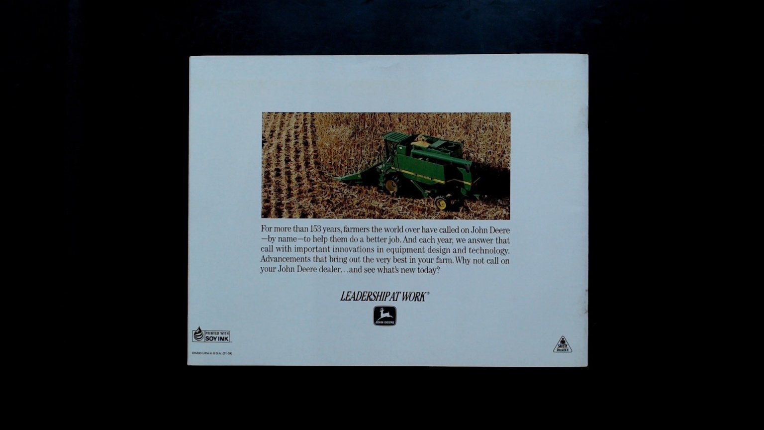 John Deere 1991 Agricultural Equipment Review Brochure Vintage Green