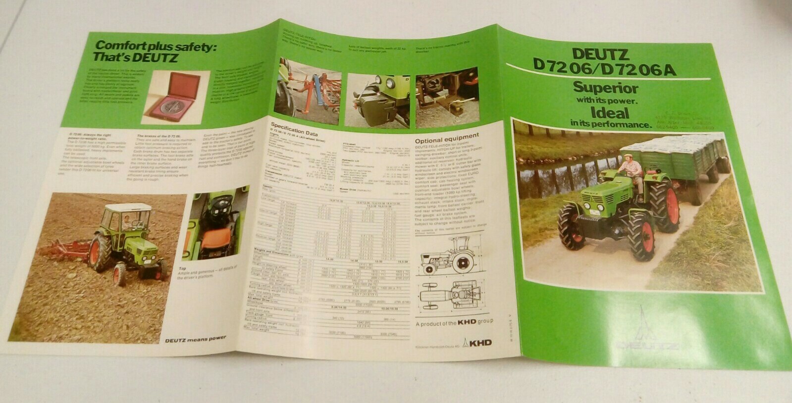 VINTAGE 1975 DEUTZ D7206 DIESEL TRACTOR CATALOG SALES BROCHURE CFBRAUN ANN ARBOR