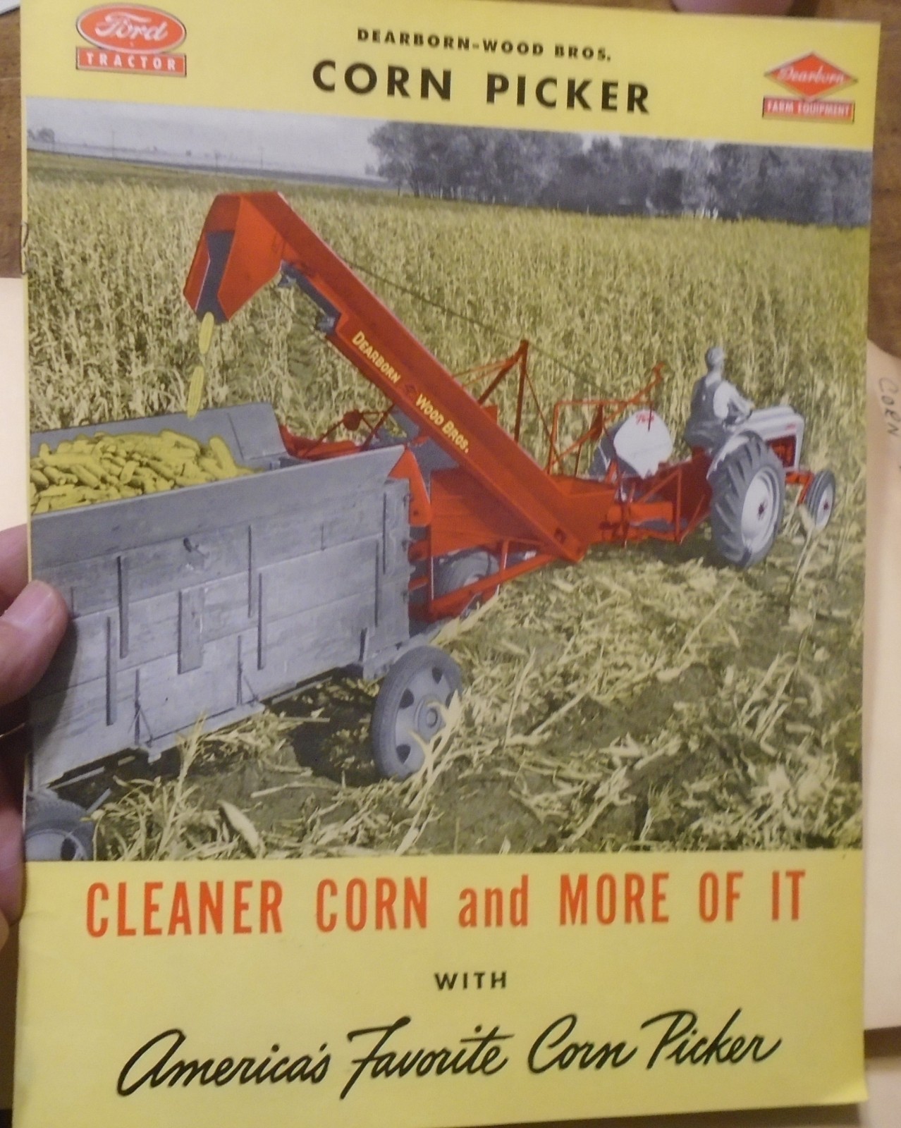NOS Dearborn-Wood Bros. Corn Picker Sales Brochure Ford Tractor