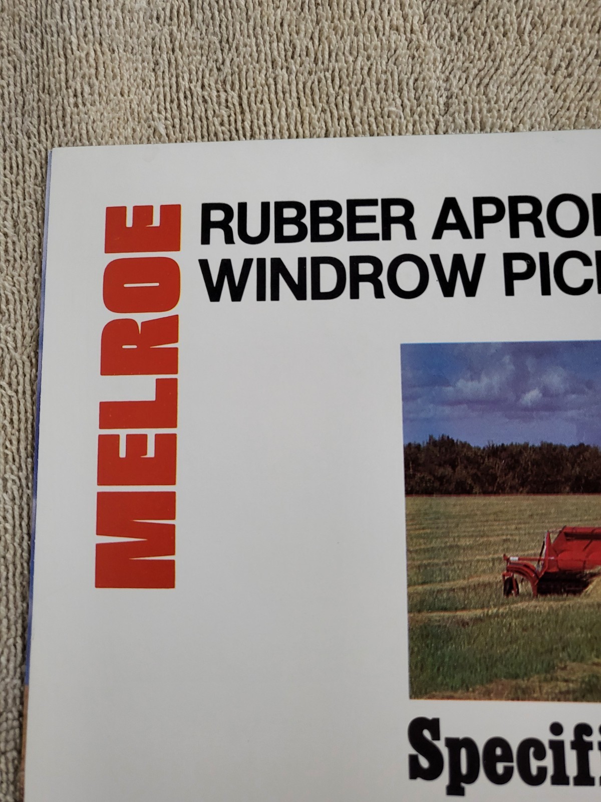 Vintage 1978 Melroe Rubber Apron Windrow Pickup MF Combine Brochure Clark Ag
