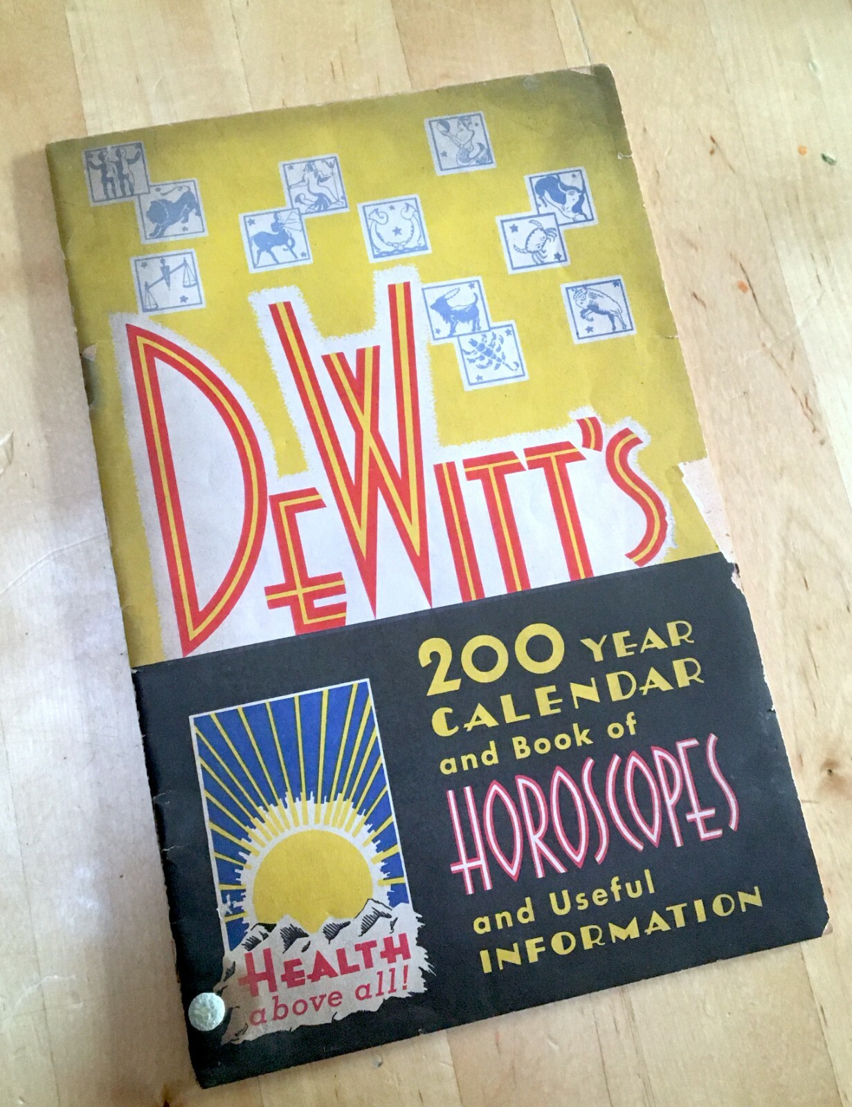 Vintage 1946 DeWitt&rsquo;s 200 Year Calendar Horoscope Book 40s Astrology Collectible