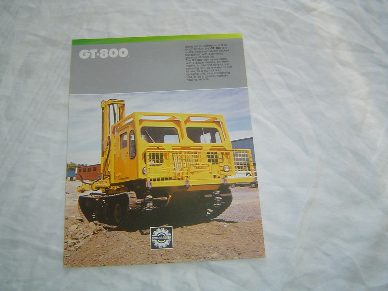 Bombardier GT-800 tractor specification sheet brochure