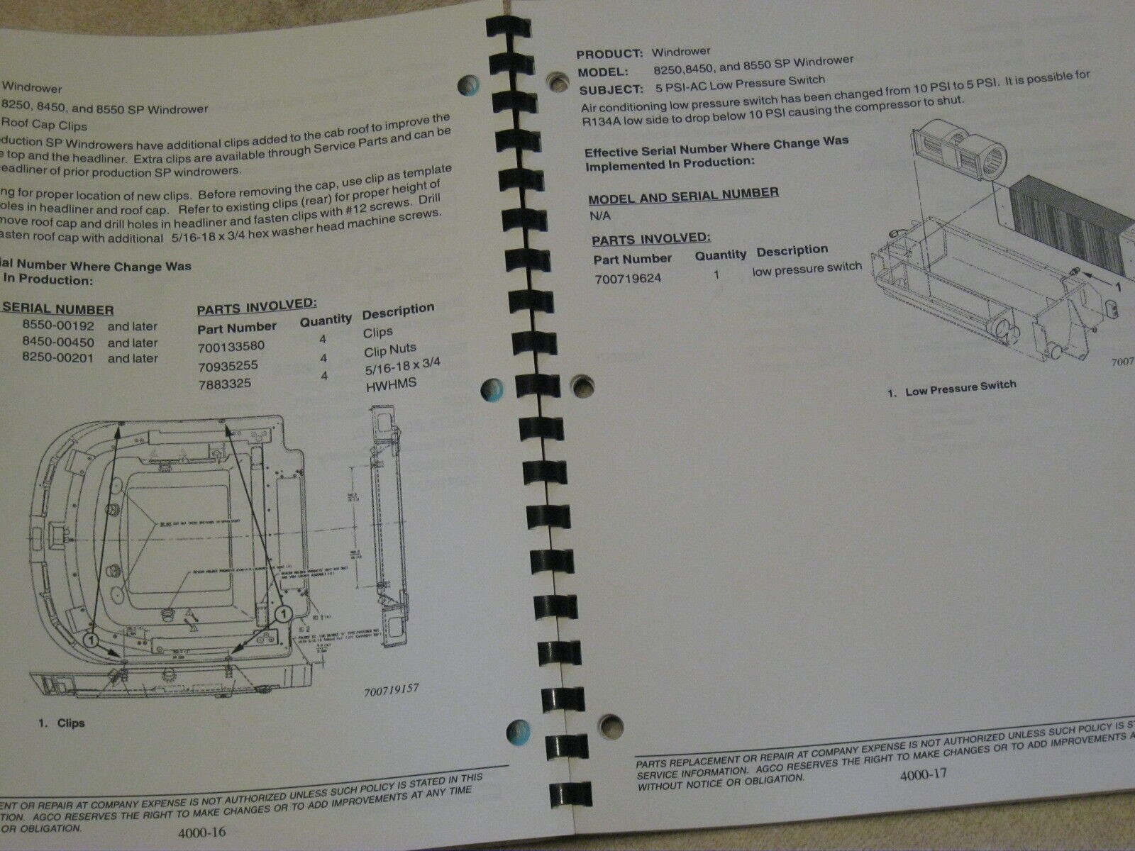 2000 AGCO HESSTON HAY EQUIPMENT SERVICE BULLETINS INFORMATION REPAIR MANUAL