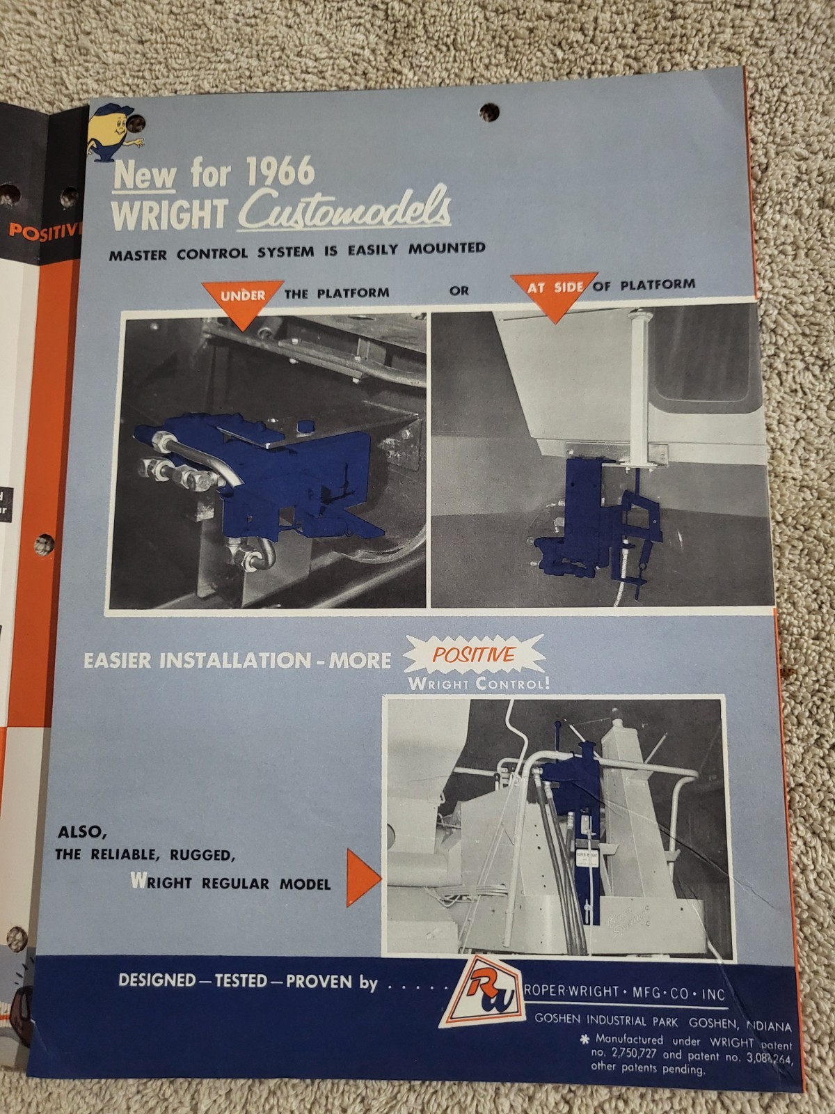 Vintage 1966 Brochure ROPER-WRIGHT HYDRAULIC Combine HEADER CONTROL FARM AG