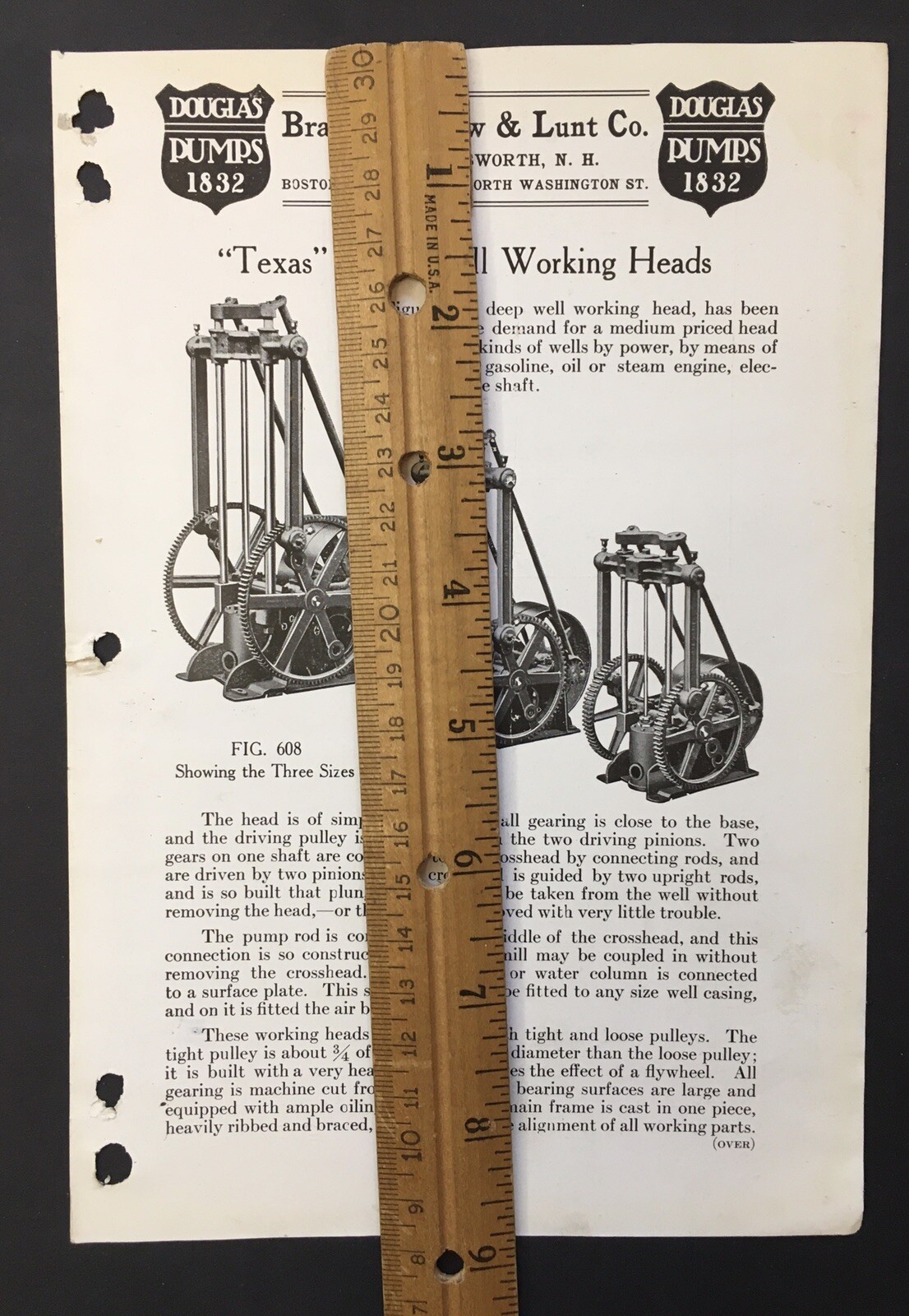 Douglas Pumps & Beckett Shaw & Lunt Co Texas Deep Well Working Heads Ephemera