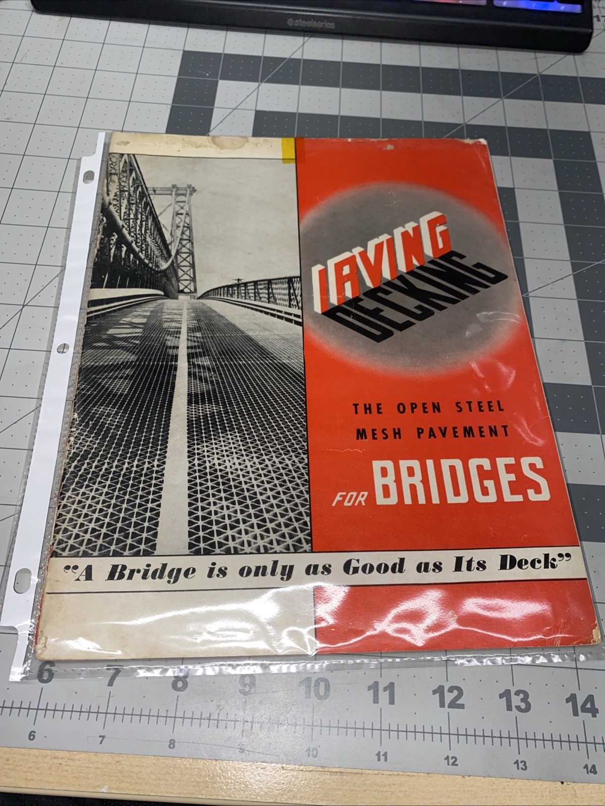 Irving Decking Open Steel Mesh Pavement Brochure for Bridges – 1945 Vintage