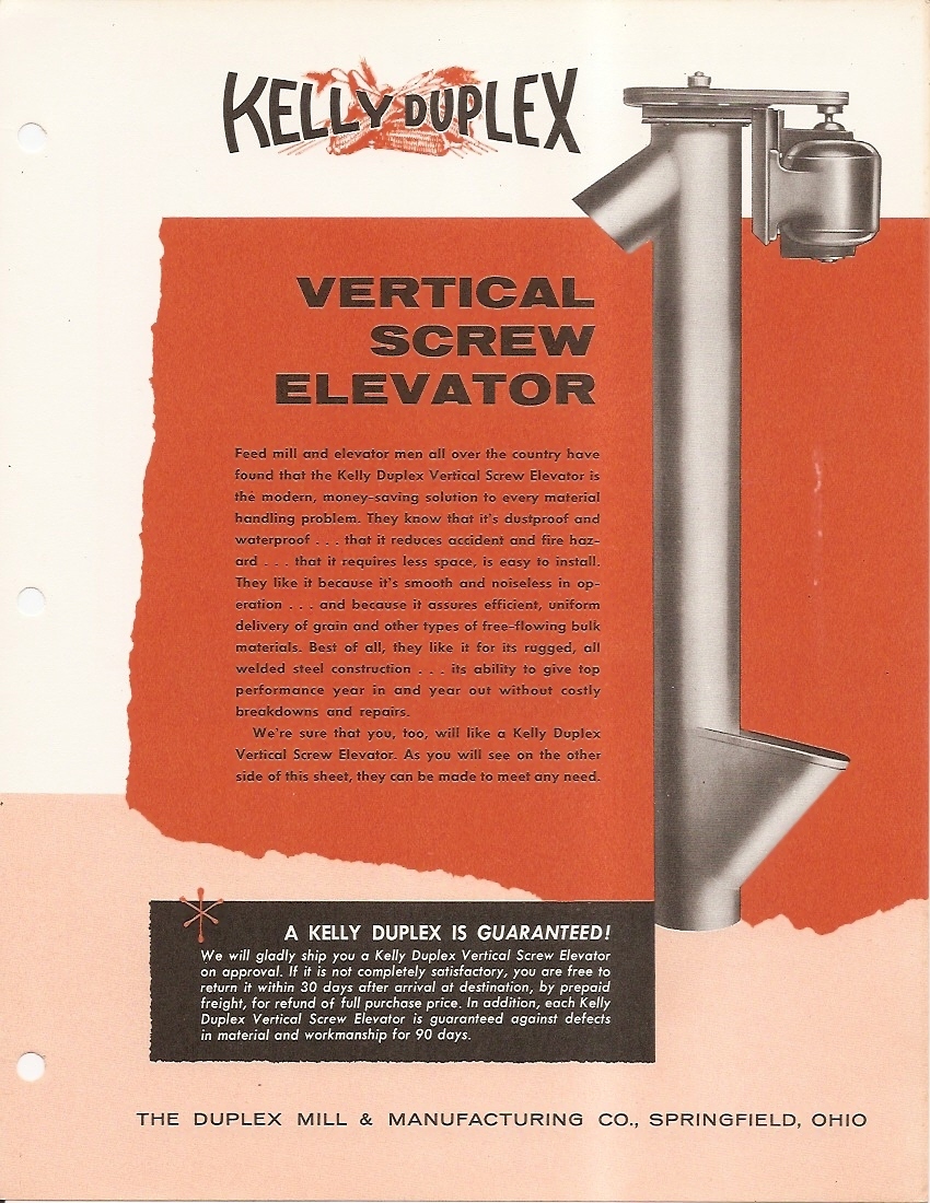 Farm Equipment Brochure – Kelly Duplex – Conveyor Feeder Elevator (F3393)