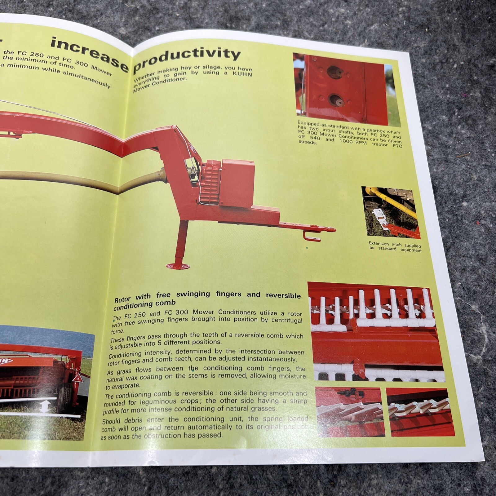 Original KUHN Mower Conditions Color Sales Brochure 250 300