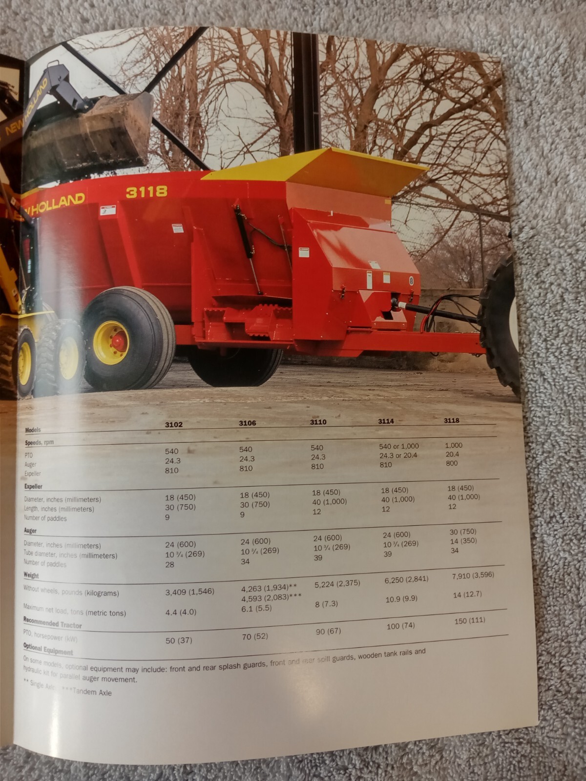New Holland 3102 3106 3110 Side-Delivery Spreader Sales Brochures. Lot Of 7.