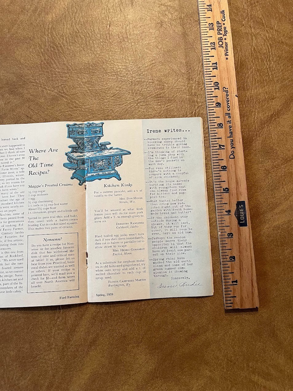 Spring 1959 Ford Farming Advertising Magazine Hampton Iowa Offset Tractor