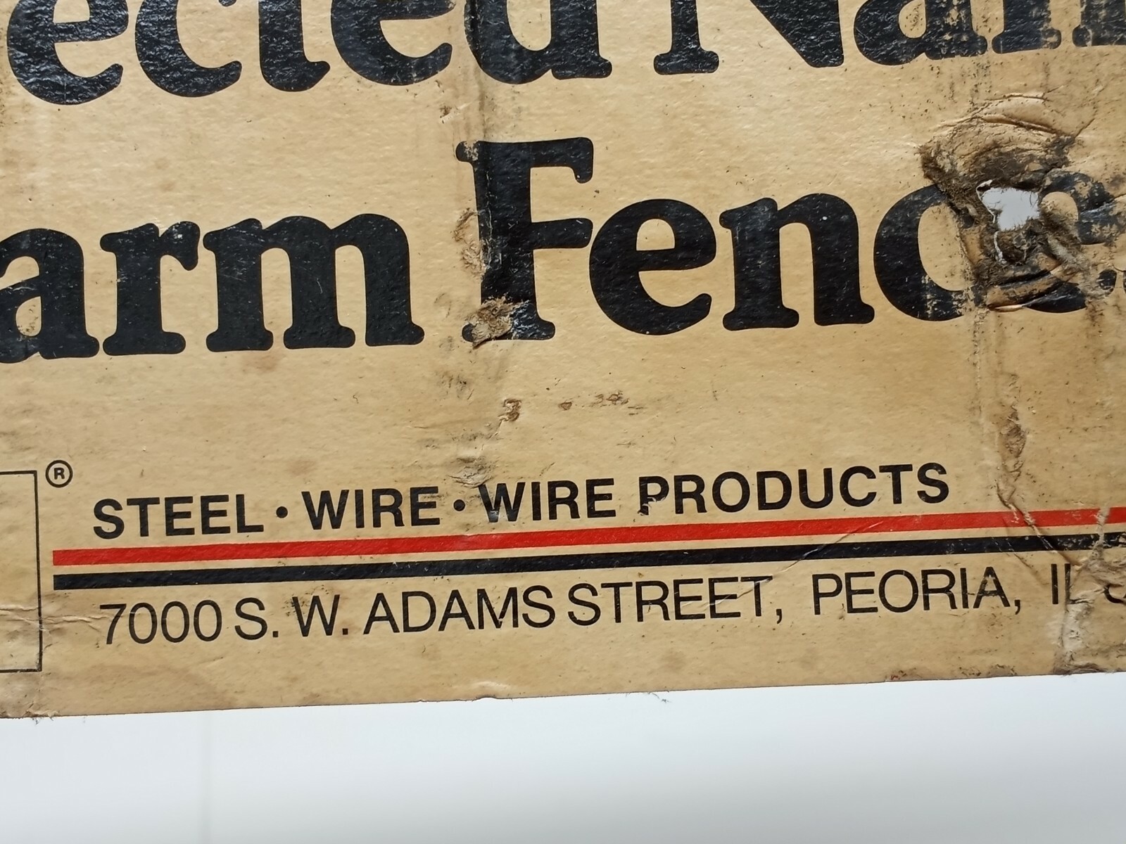 Vtg RED BRAND WOVEN WIRE PAPER SIGN KEYSTONE GROUP FARM FENCE 11.5&Prime;x7.25&Prime;
