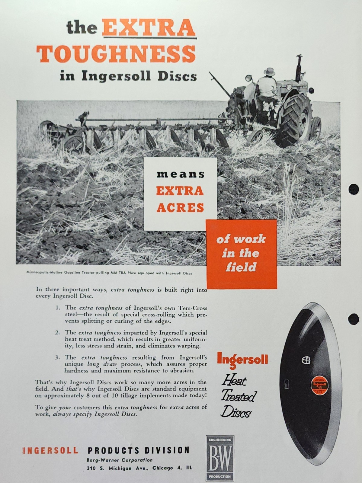 Minneapolis Moline Tractor Picture Magazine Ad Original Vintage Farm Wall Art